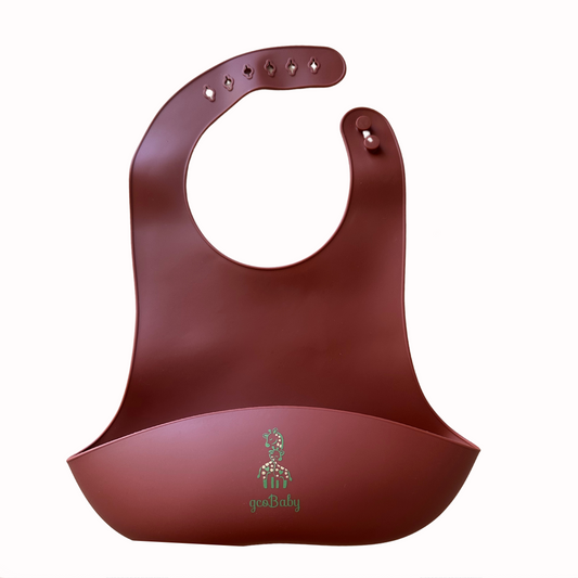 Silicone Bib (Purplish Red Silicone)