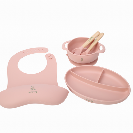 Silicone Baby Suction Feeding Set (Blossom)