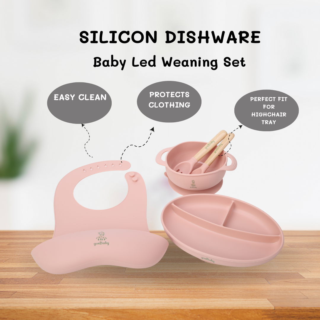 Silicone Baby Suction Feeding Set (Blossom)