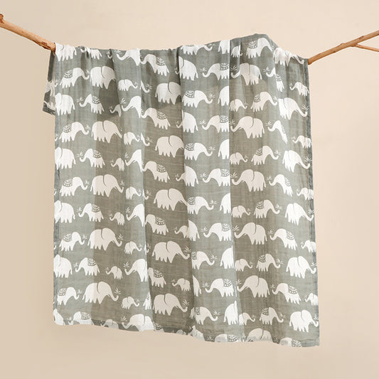 Elephant Muslin Blanket