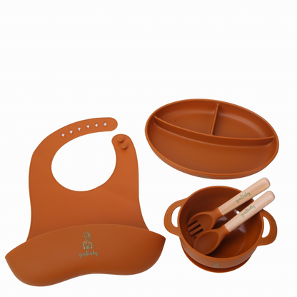 Silicone Baby Suction Feeding Set (Ginger)