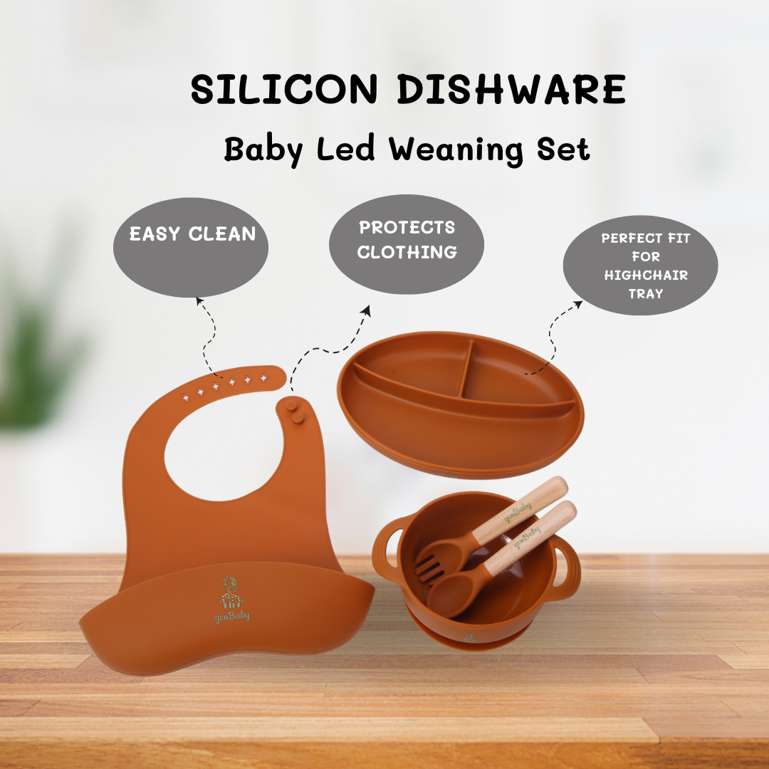 Silicone Baby Suction Feeding Set (Ginger)